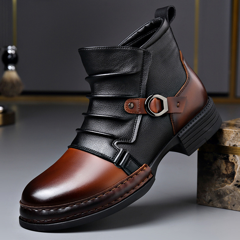 Street Fashion Male - Autumn Winter Retro Ankle Boots for