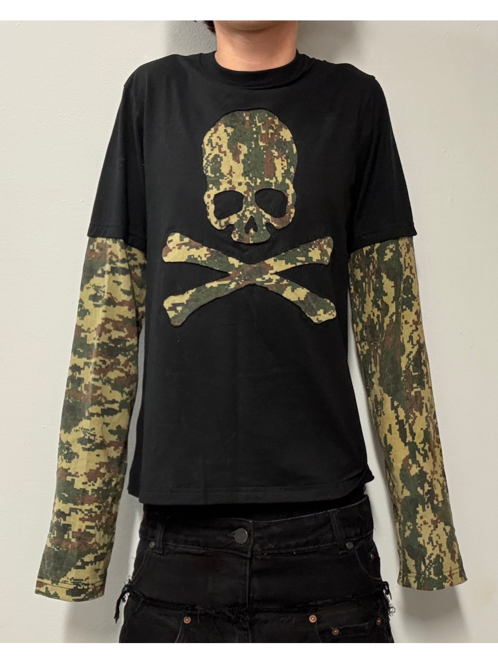 Street Fashion Male - 2026 new American retro camouflage skeleton