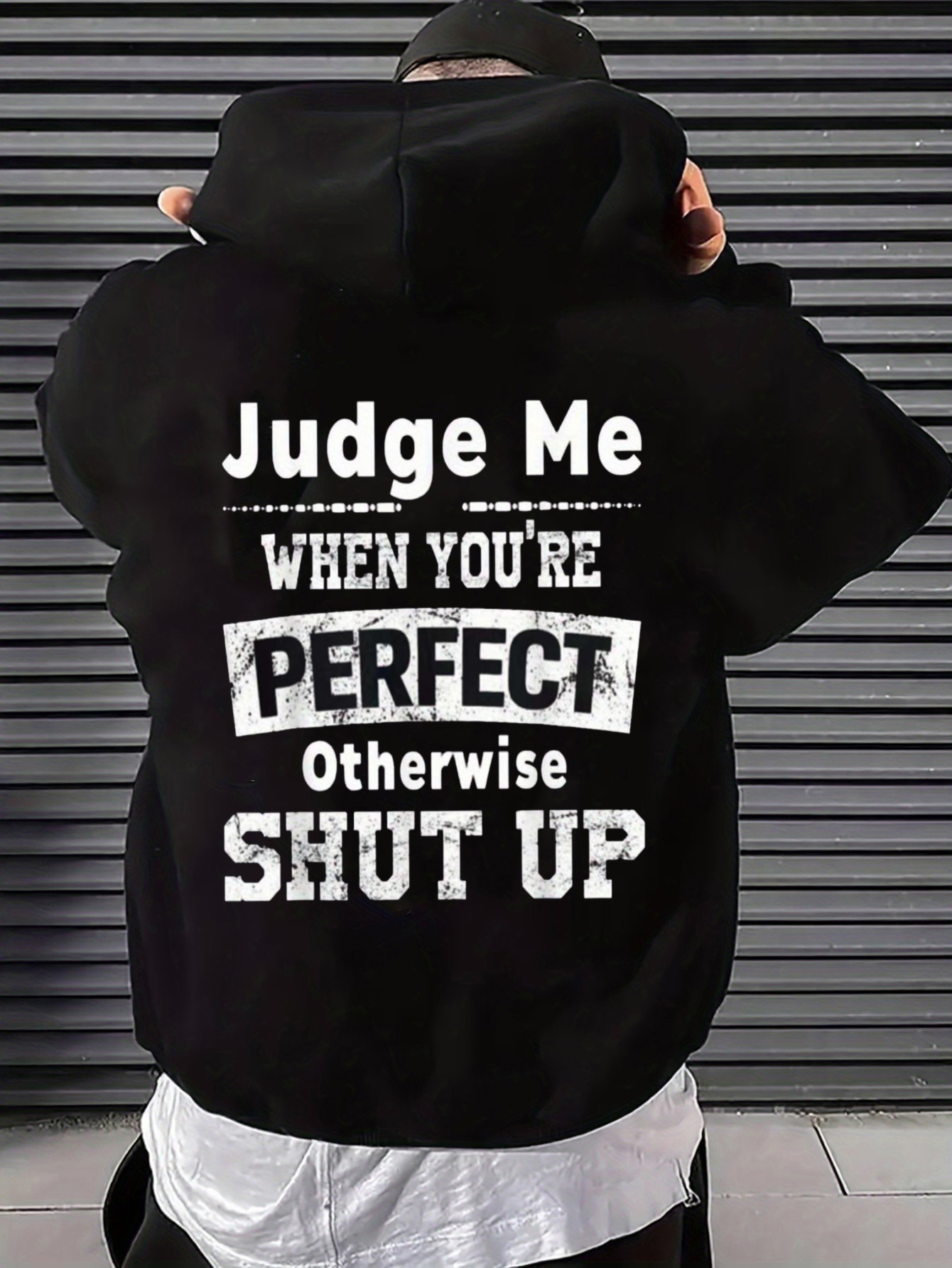 Street Fashion Urban - Men's Hooded Sweatshirt with Attitude Text