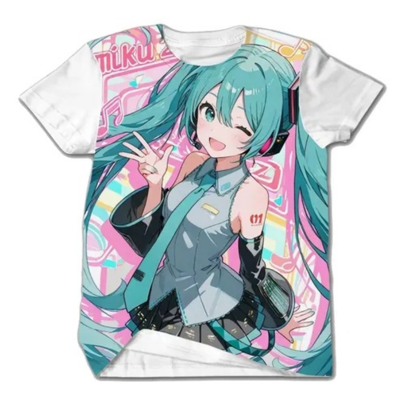 Street Fashion Hats - 2026Summer Hatsune Miku Pink Neon T
