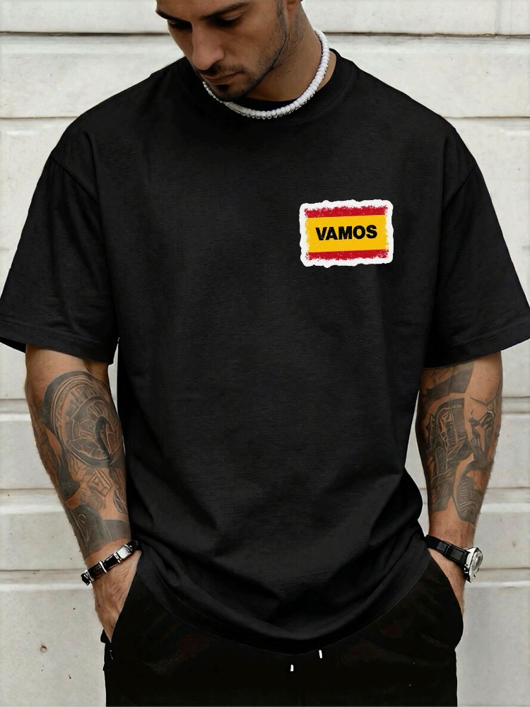 Street Fashion In Spain - Mens Crew Neck Tee Spain Vamos