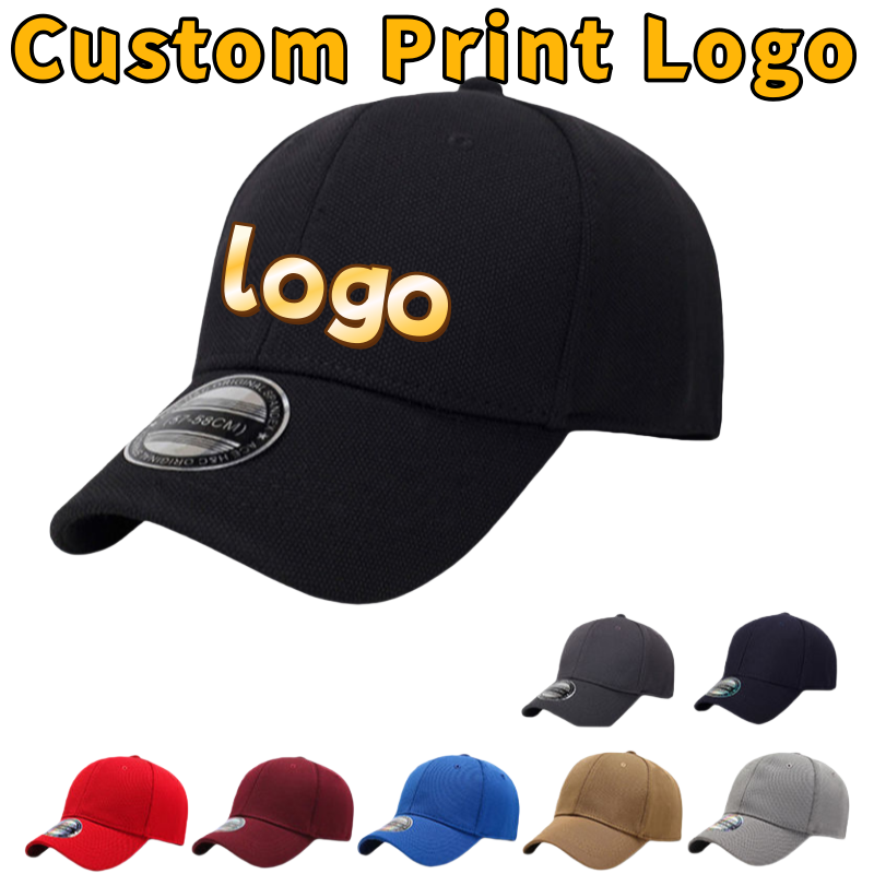 Baseball Cap Fitted - Customized Printed Logo Fully Enclosed Men's