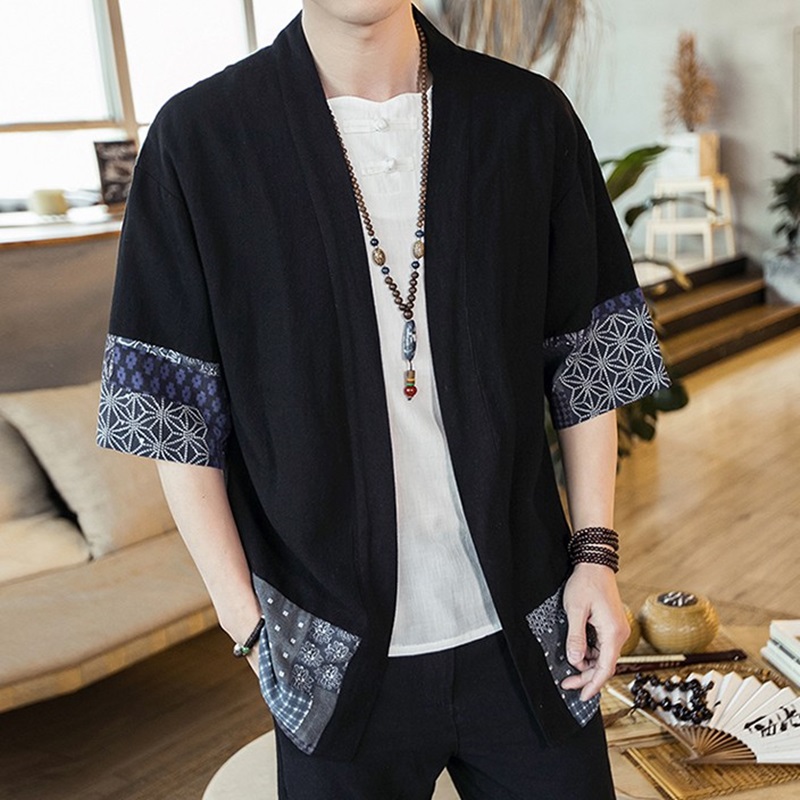 Street Fashion Male - Japanese Kimono Men Cardigan Streetwear Yukata