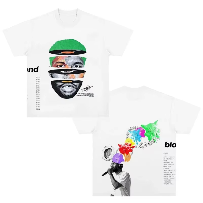 Street Fashion Goth - Retro Street Portrait Printed Short Sleeve
