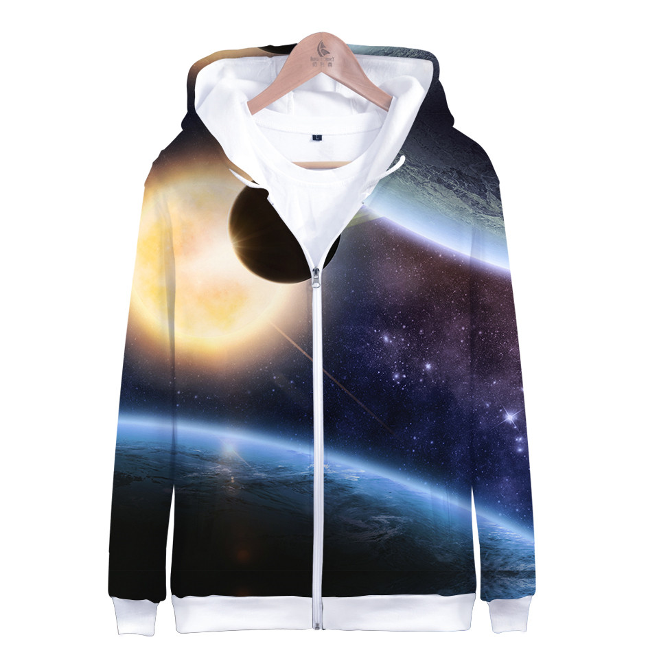 Coat Star Space Galaxy Hooded  - Street Fashion Zip Up Hoodie 评论和价格
