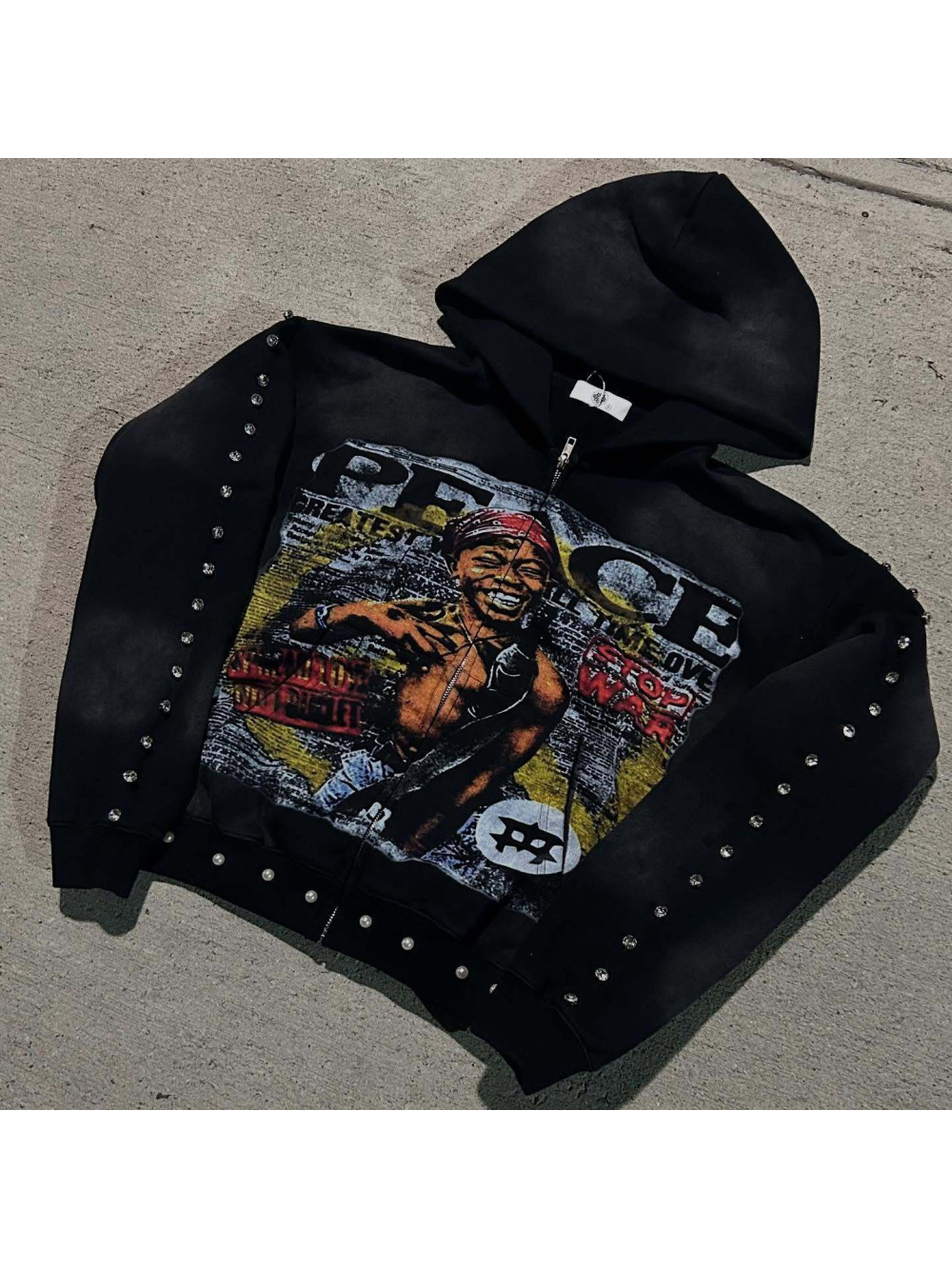 2026 new American hip-hop loos - Street Fashion Zip Up Hoodie 评论和价格
