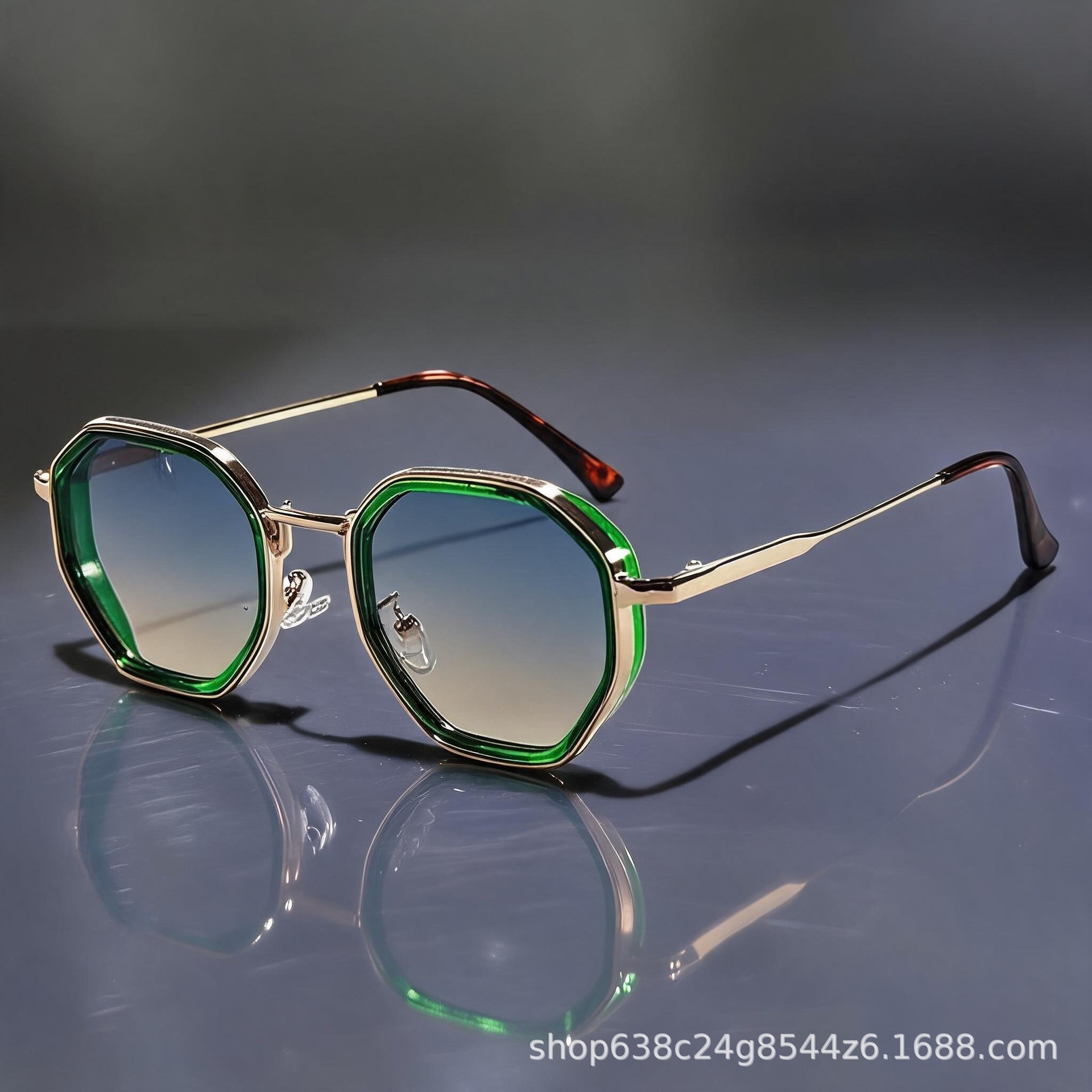 Metal Polygon Retro Sunglasses - Street Fashion High End 评论和价格