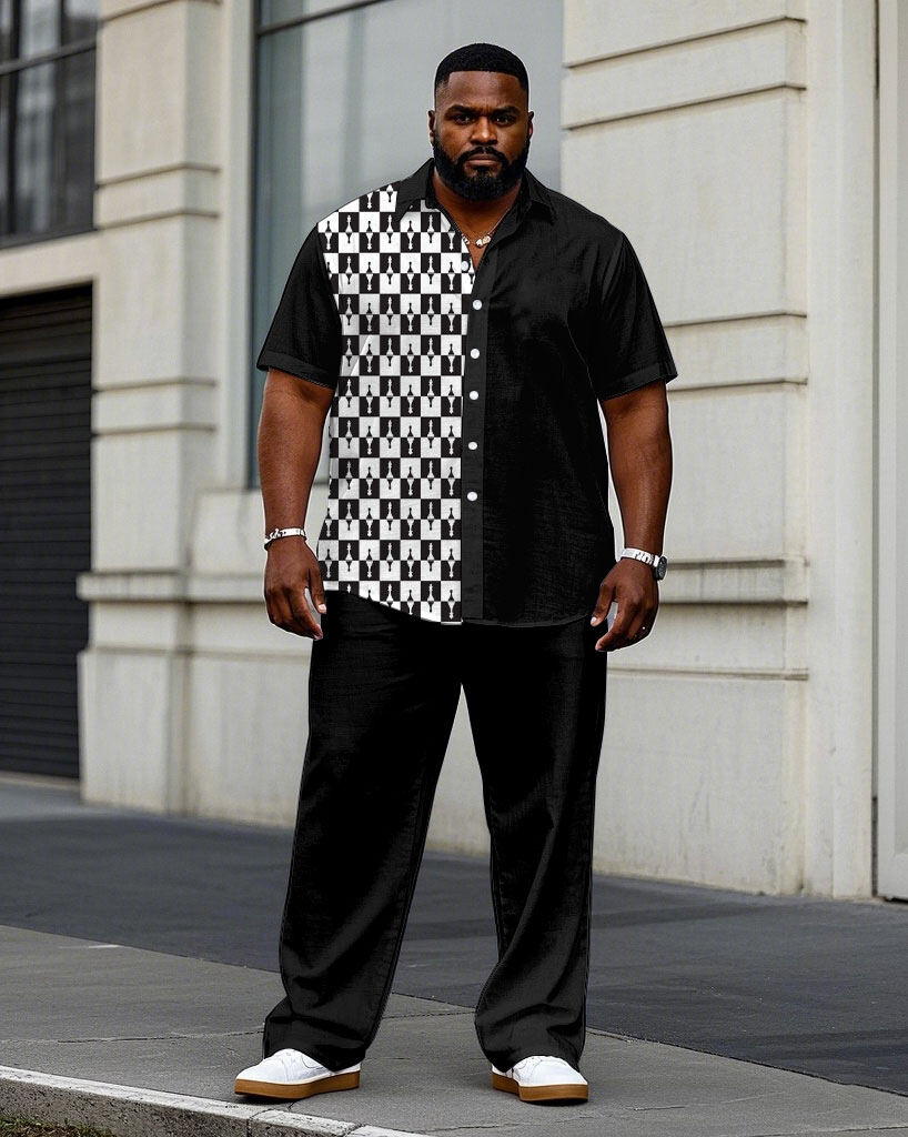 S-9XL Plus Size Men's Geometri - Camo Pattern Set 评论和价格