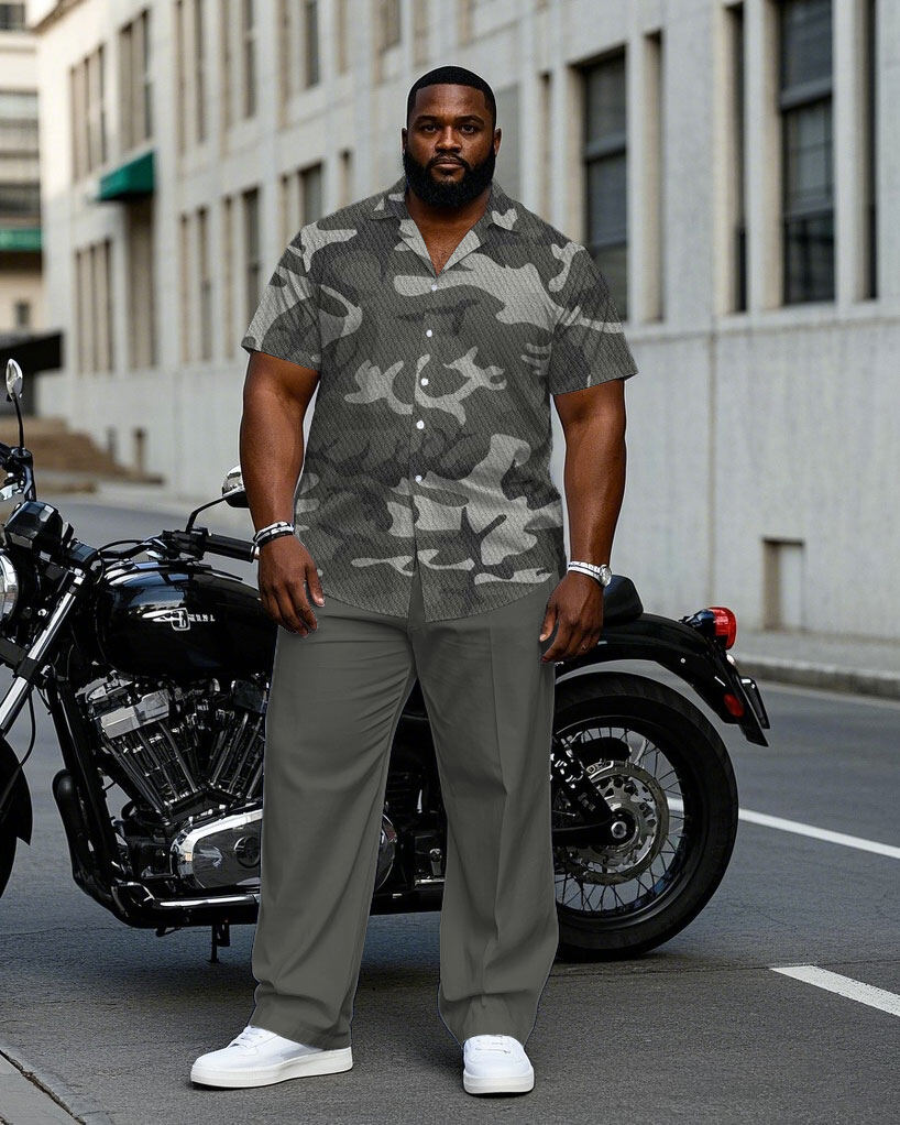 S-9XL Plus Size Men's Geometri - Camo Pattern Set 评论和价格