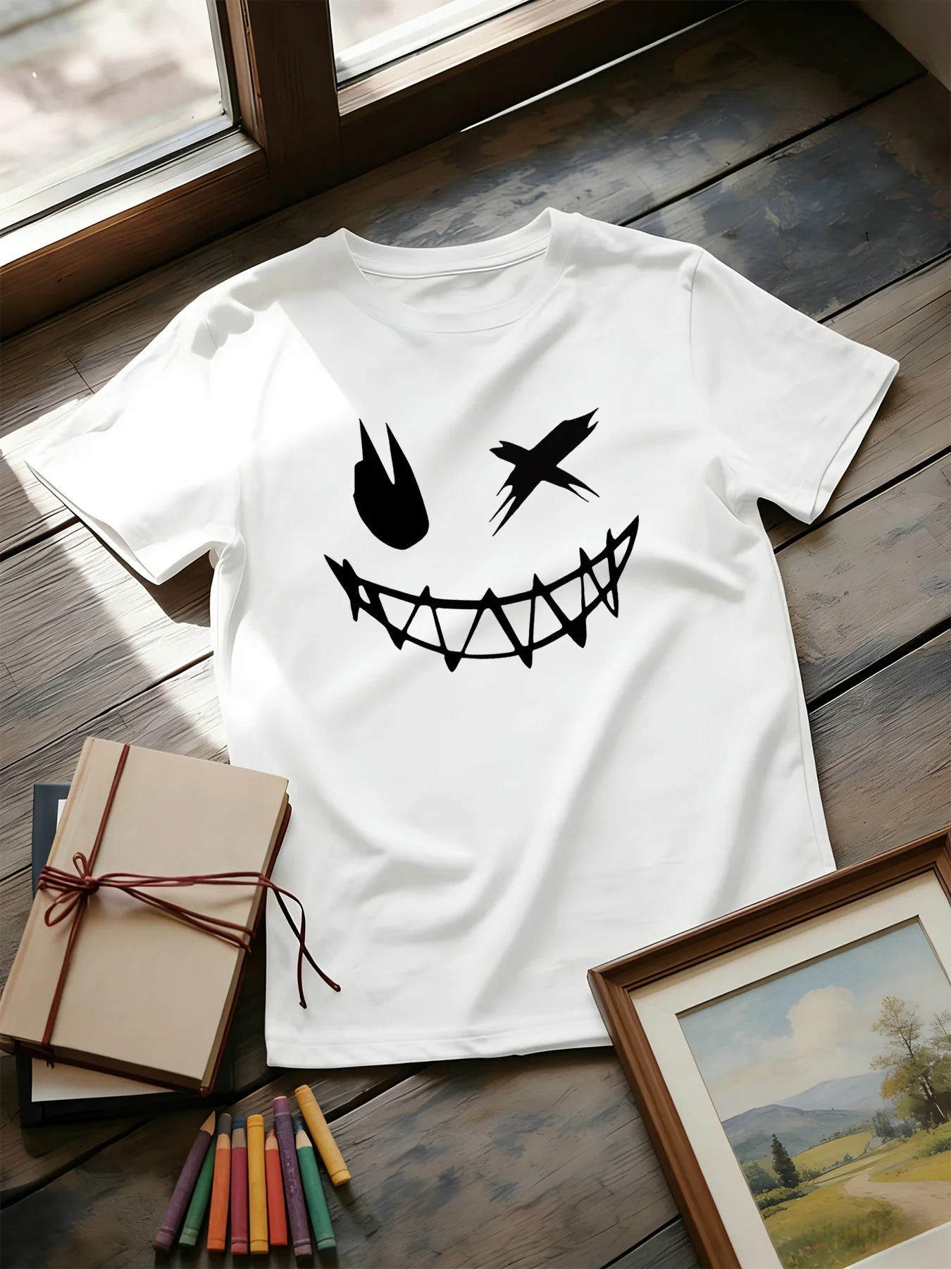 Dark Devil Smiling Face Fashio - Street Fashion Elements 评论和价格