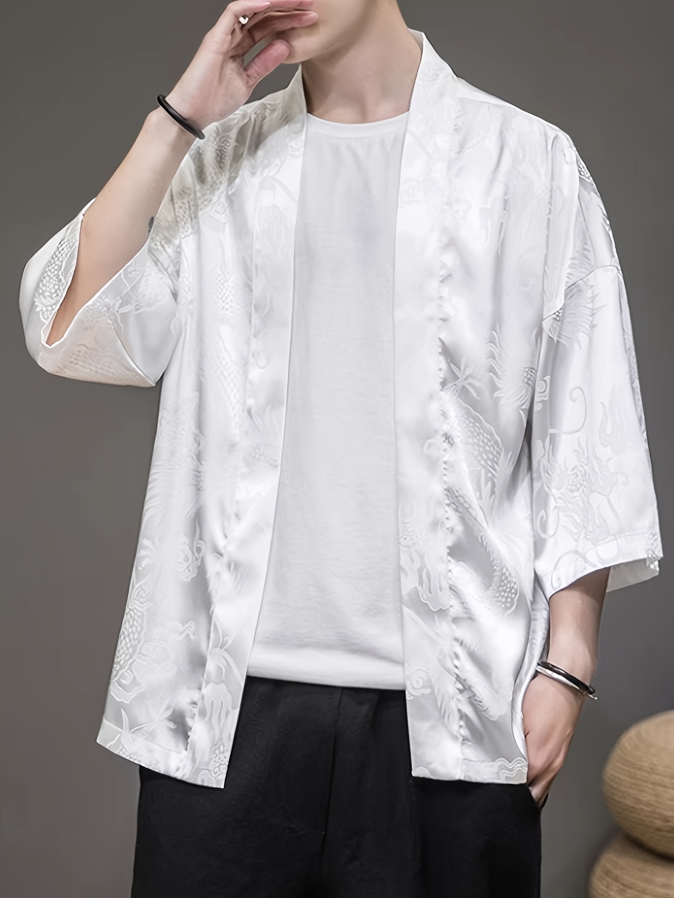 2026 Summer Men's Kimono 3D Pr - Street Fashion Clothing 评论和价格