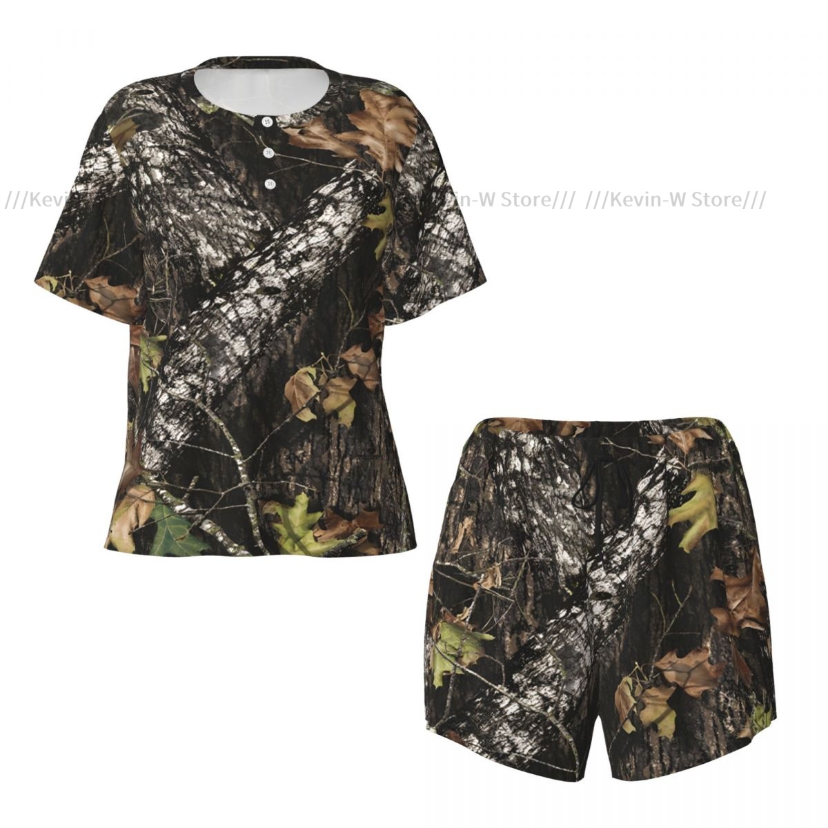 Two piece women's pajama round - Camo Pattern Set 评论和价格
