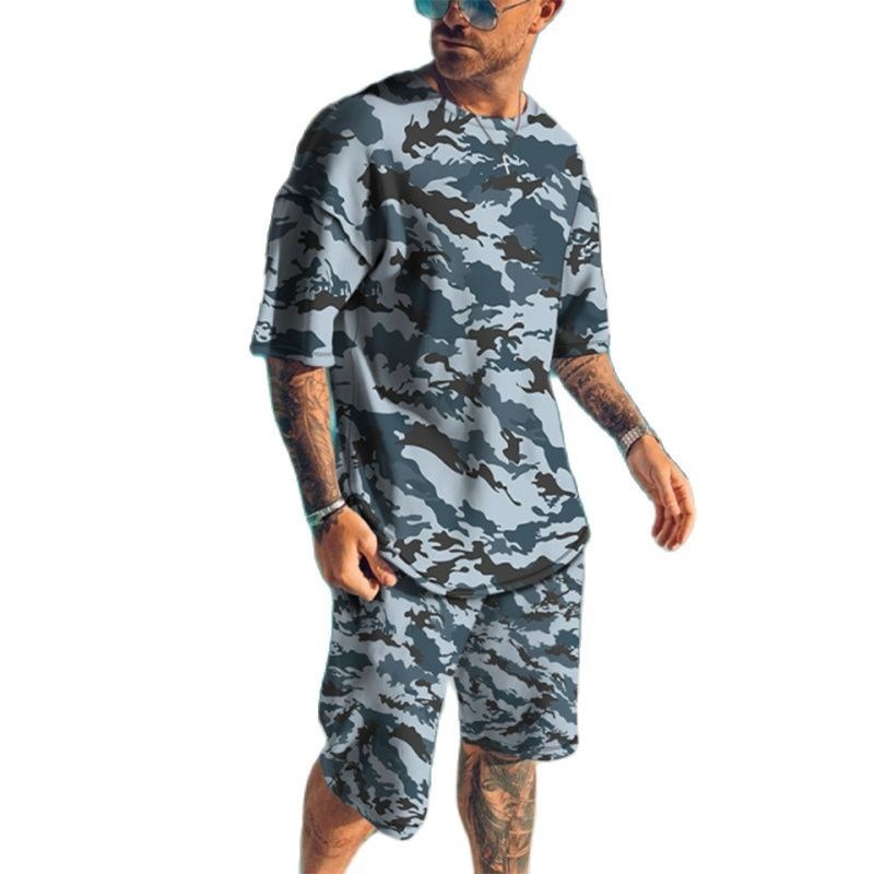 Summer New Men's Tracksuits 3D - Camo Pattern Set 评论和价格