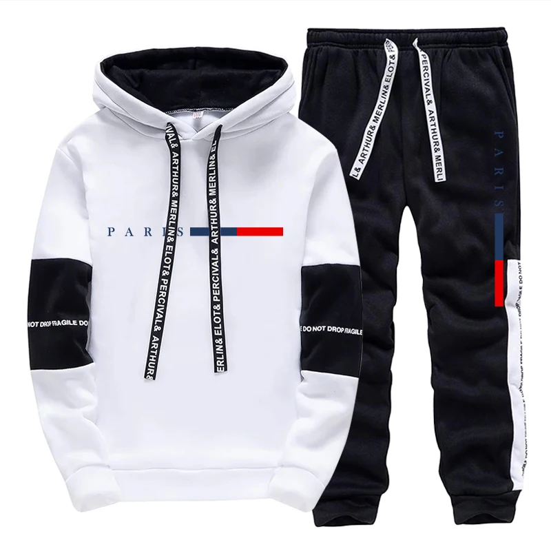 Men's Set/Hoodie/Pants Paris F - Street Fashion Male 评论和价格
