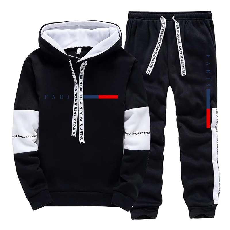 Men's Set/Hoodie/Pants Paris F - Street Fashion Male 评论和价格