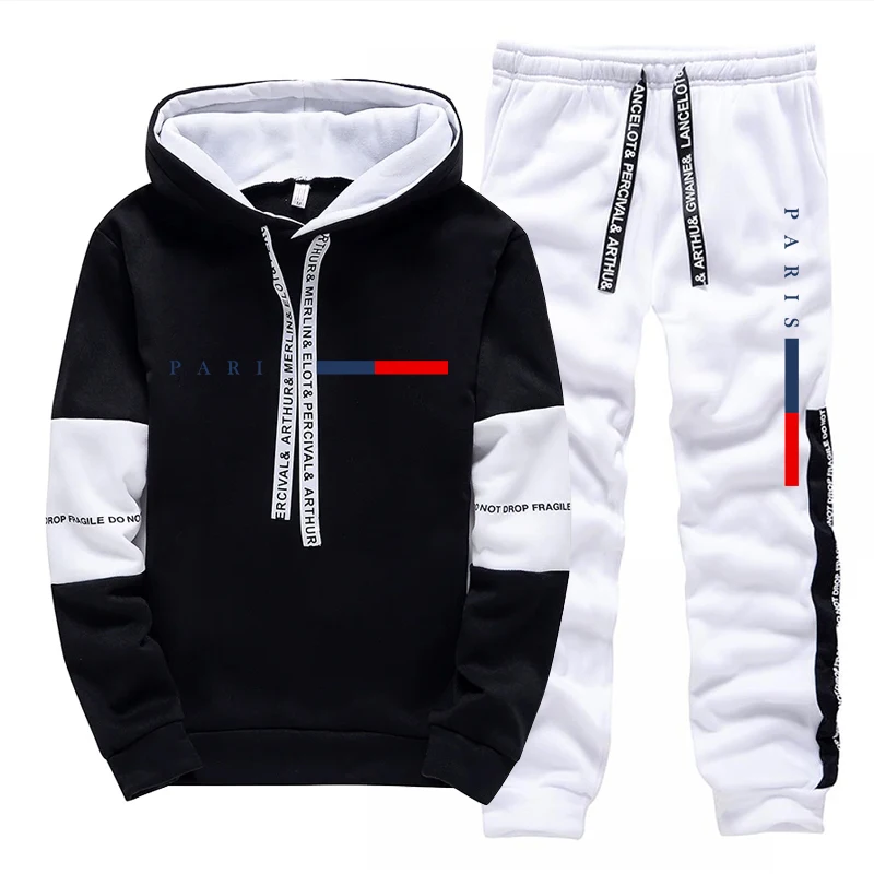 Men's Set/Hoodie/Pants Paris F - Street Fashion Male 评论和价格