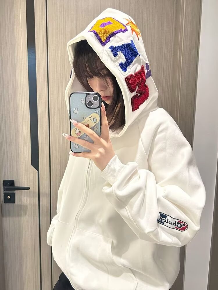 American Retro Zip-up Hoodies  - Street Fashion Zip Up Hoodie 评论和价格