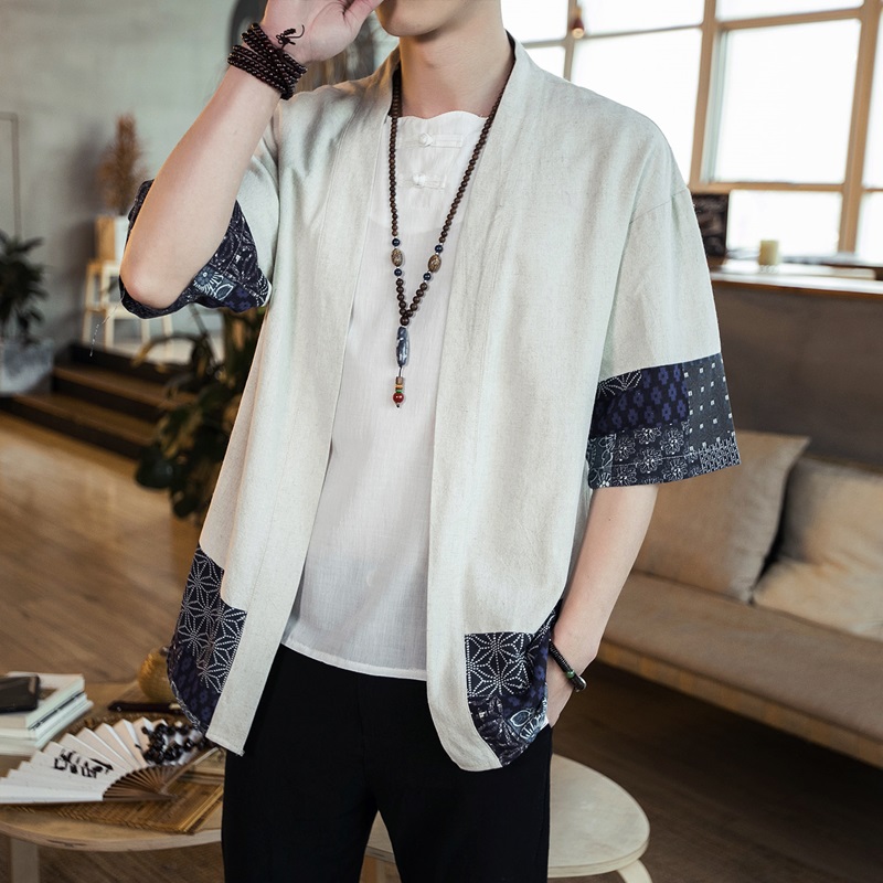 Japanese Kimono Men Cardigan S - Street Fashion Male 评论和价格